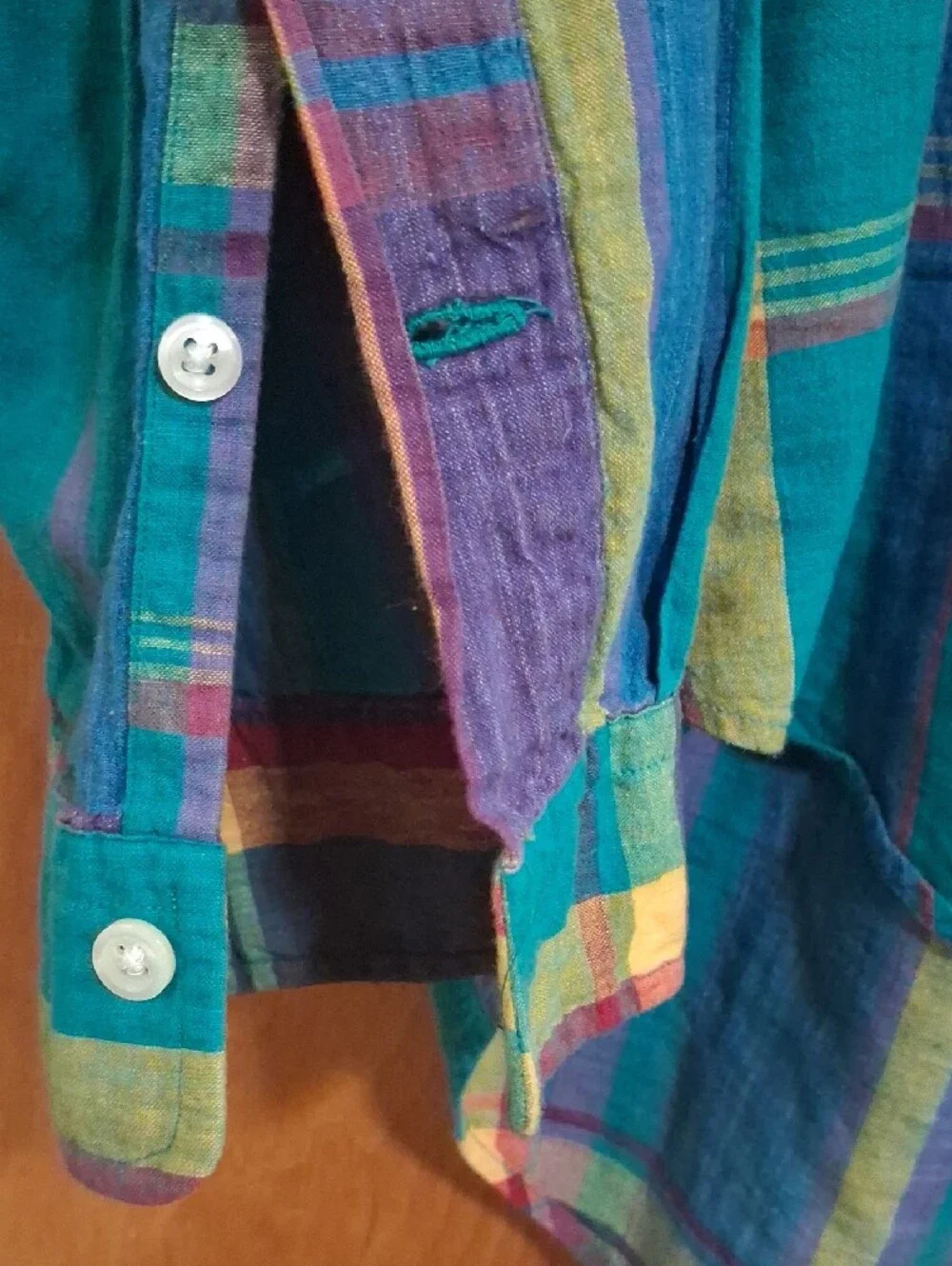 Polo by Ralph Lauren Teal Purple Yellow Plaid Button-Down Shirt